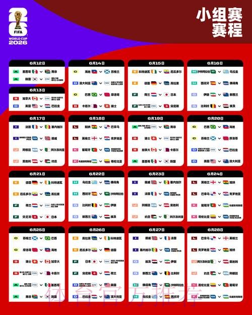 2026世界杯小组赛赛程完整版赛事详情在哪里看